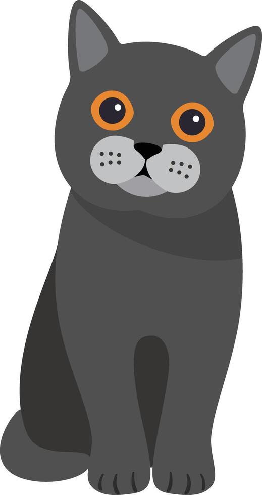 Exotic cat standing, flat icon design, illustration vector