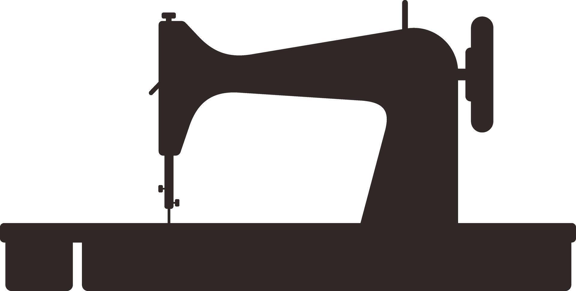 Old sewing machine silhouette, illustration vector