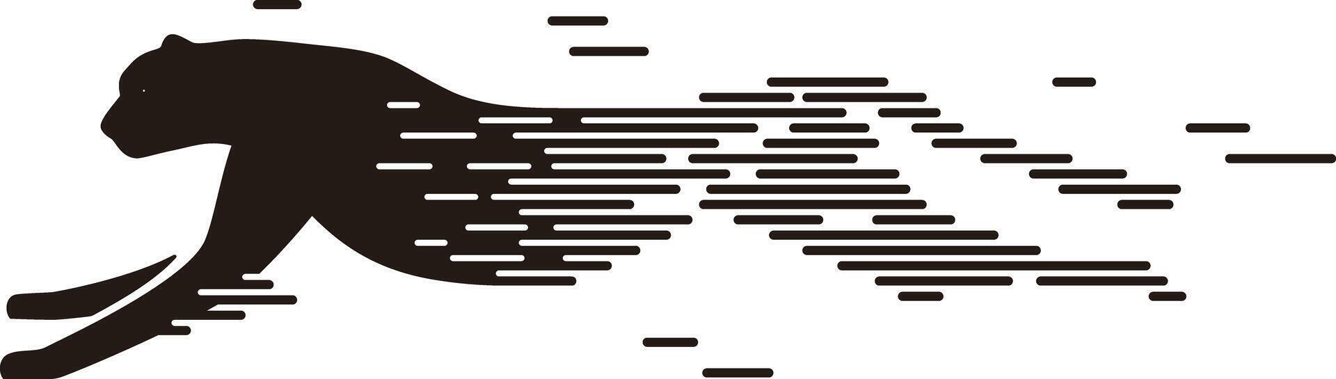 Cheetah running, simple line, illustration vector