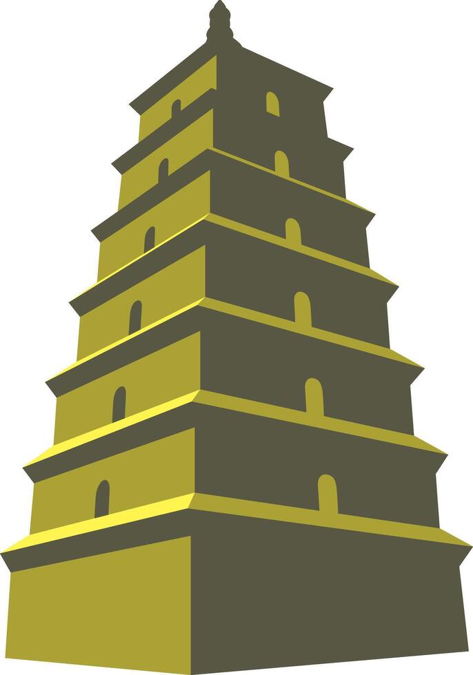 Dayanta Tower famous landmark of china, illustration, Famous scenic spots vector