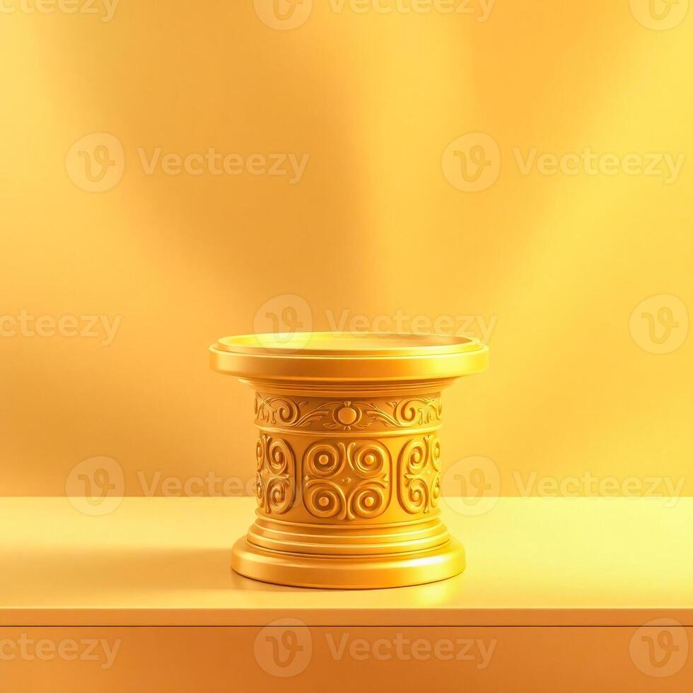 ornate golden pedestal on a matching surface photo