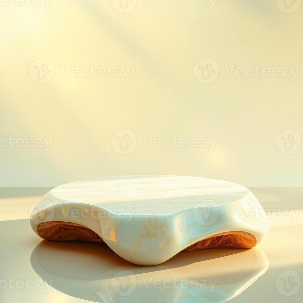 abstract wave-shaped display platform photo