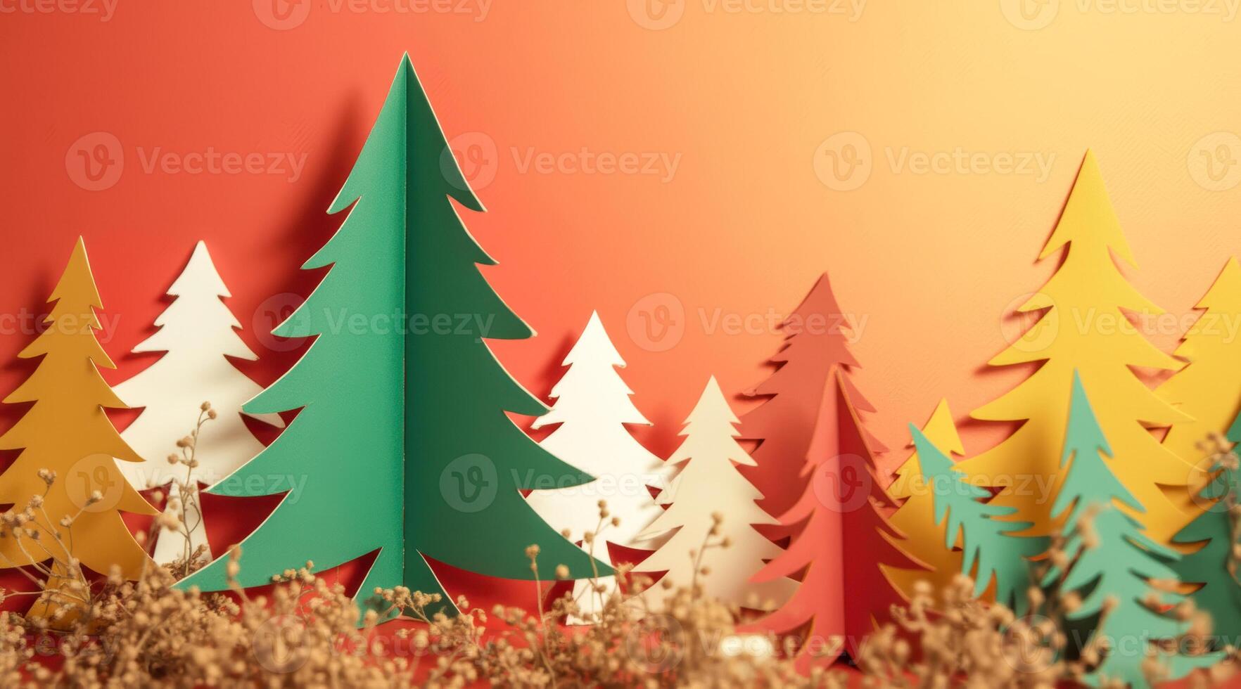 colorful paper tree forest photo