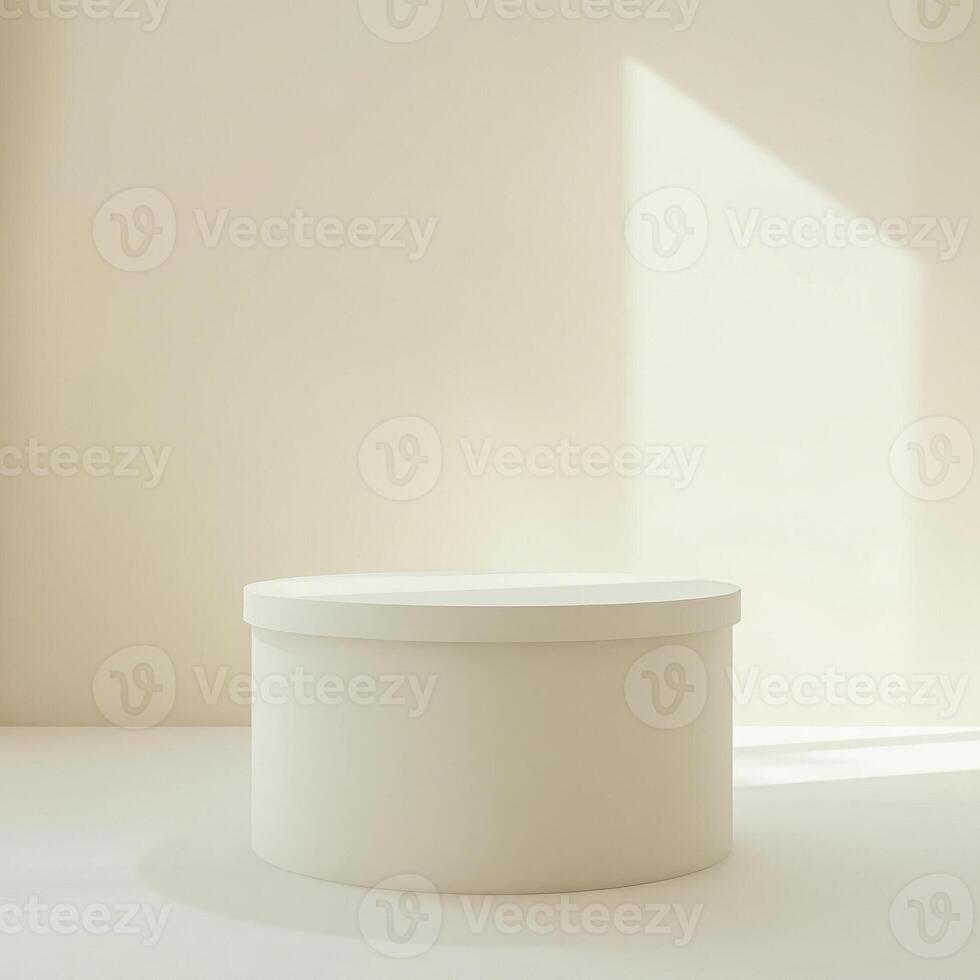 cylindrical minimalist display platform soft light photo