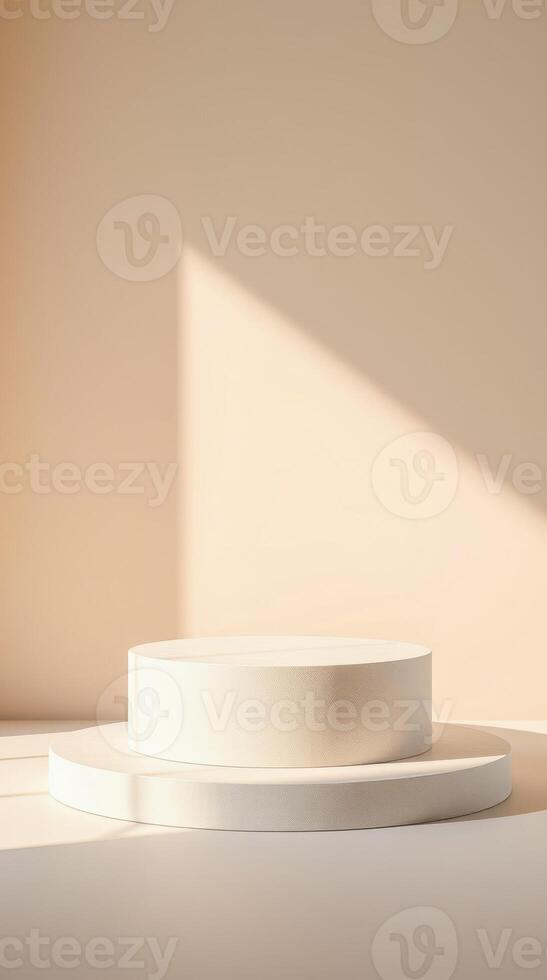 two-tiered circular platforms a sunlit setting photo