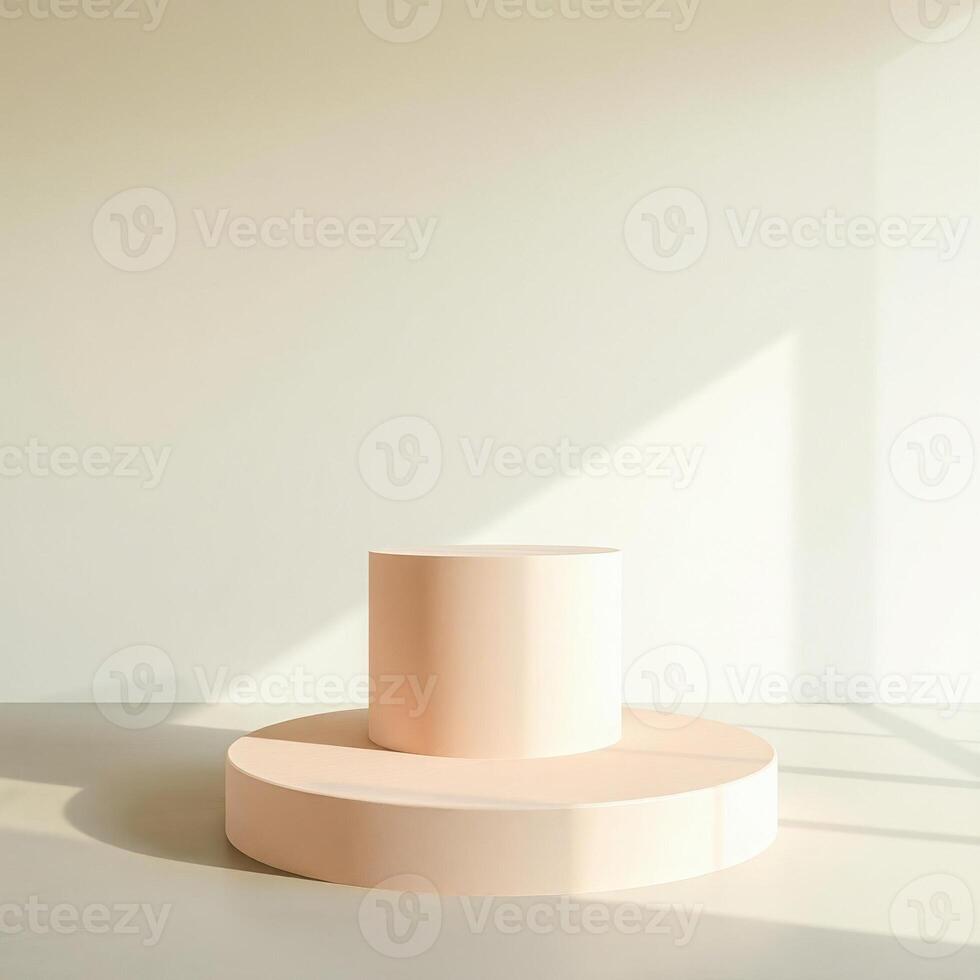 cylindrical platform circular base a minimalist setting photo