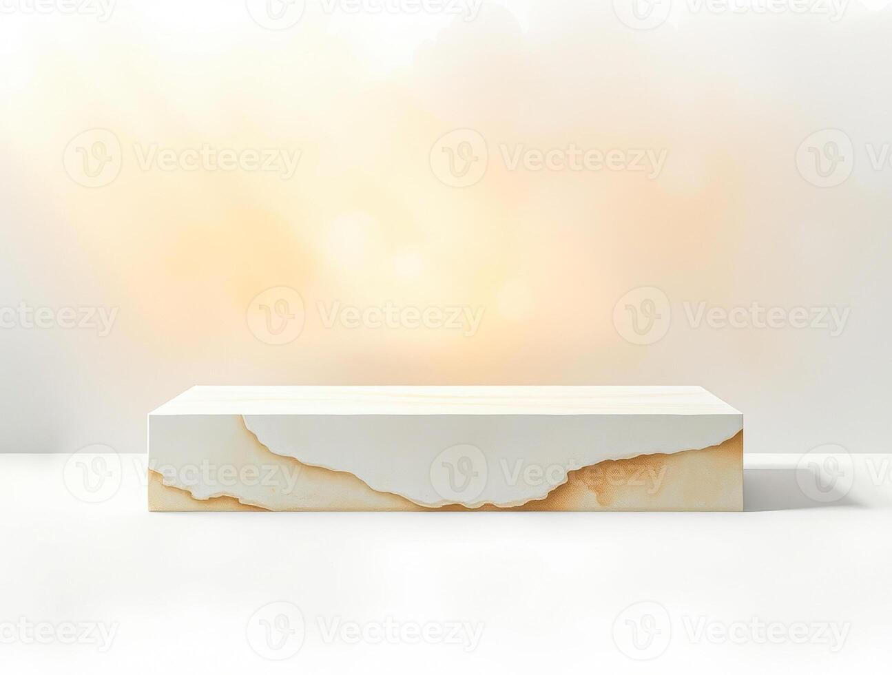 light beige matte rectangular block on a white surface photo