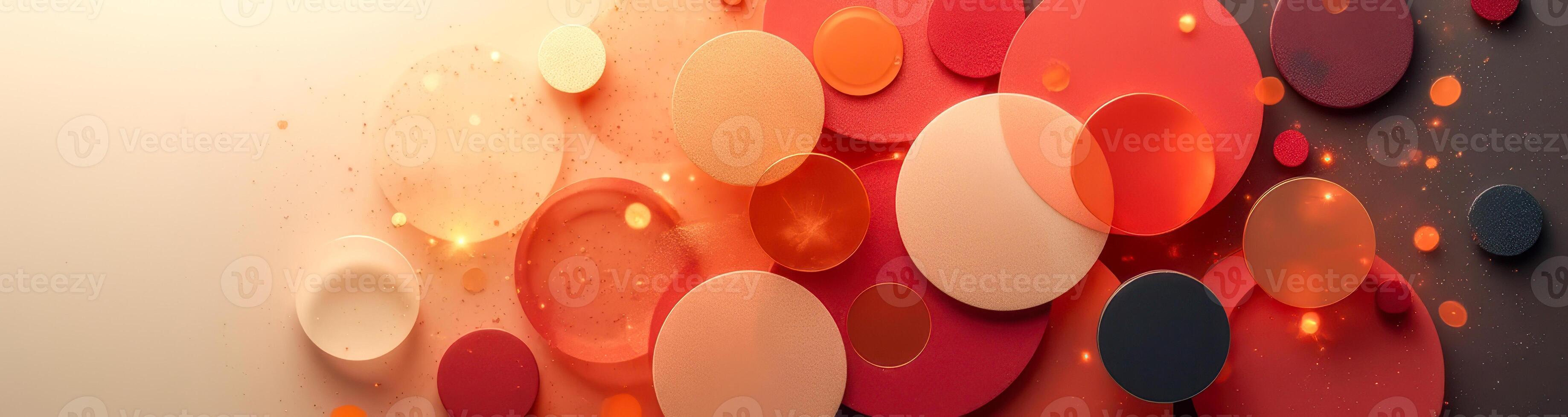 abstract composition overlapping circles warm hues photo
