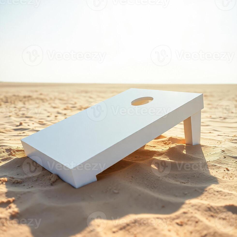 white game board on sandy terrain photo
