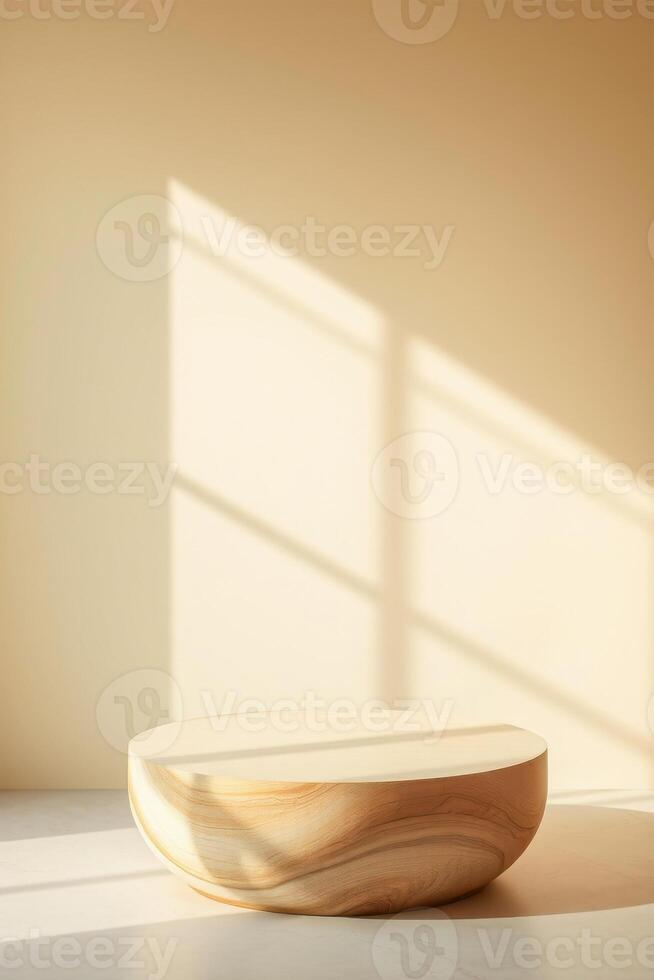 sunlit wooden platform photo
