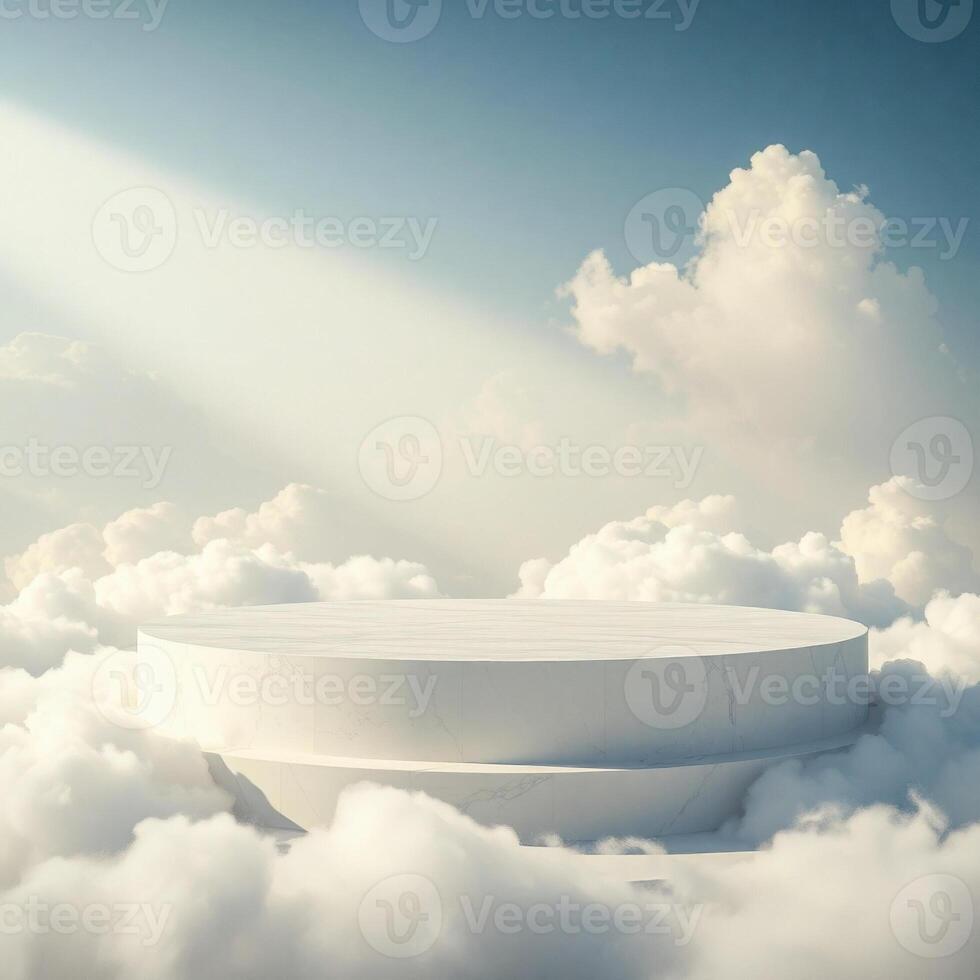 elevated circular platform a cloudy sky photo
