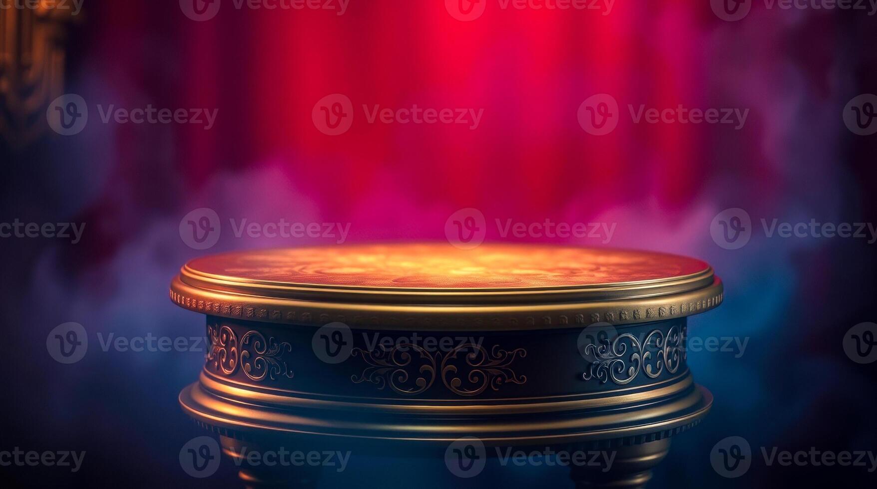 ornate bronze pedestal with gold accents photo