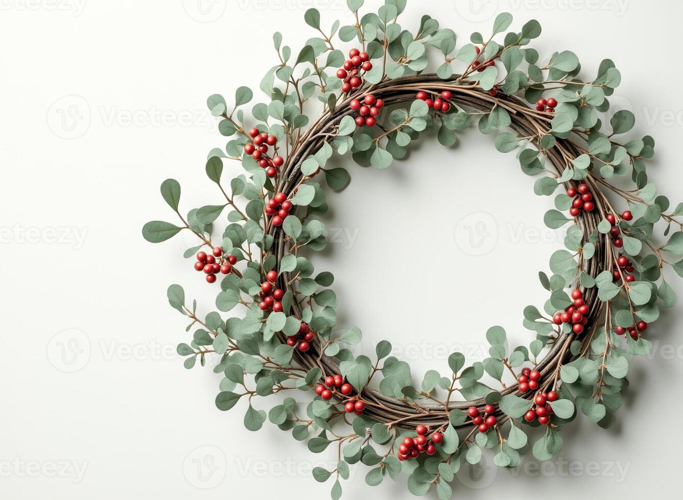 rustic eucalyptus berry wreath photo