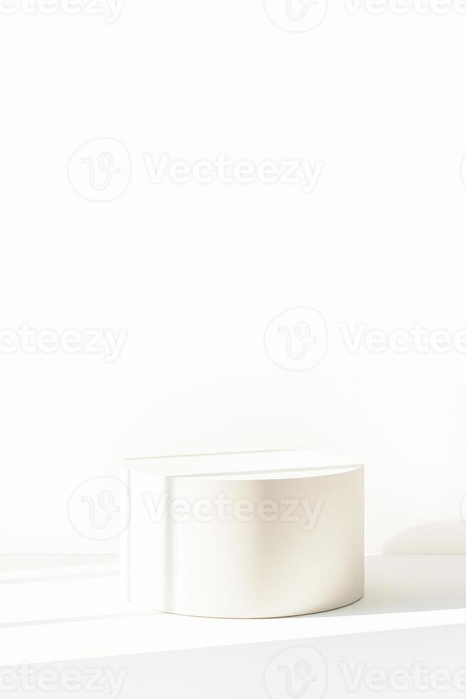 half-cylinder product display on white background photo