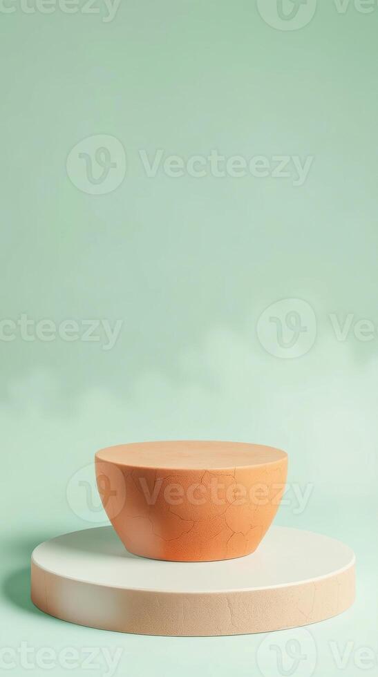 two-tiered display platforms terracotta photo