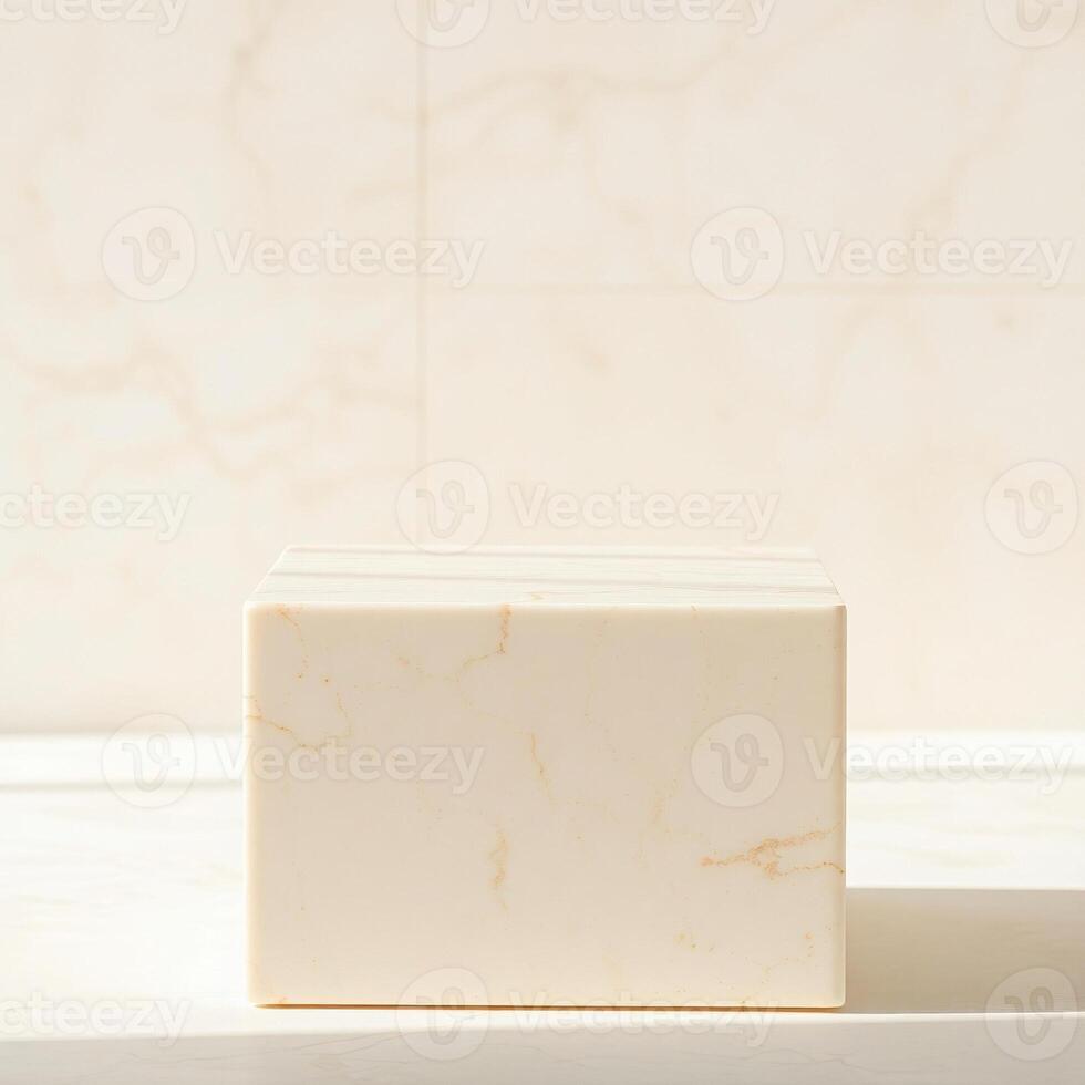 marble block on white surface photo