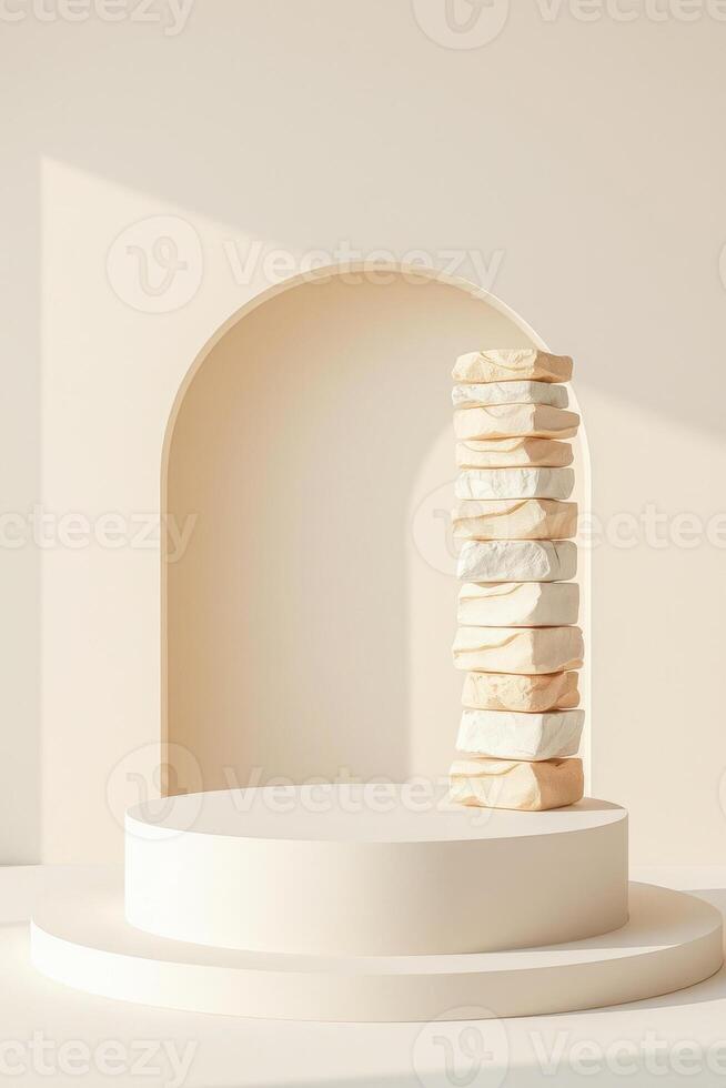 stacked blocks on a minimalist platform photo