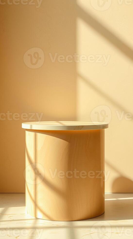 pale yellow cylindrical pedestal sunlight photo