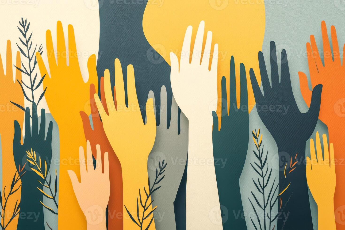 reaching hands a colorful abstract composition photo