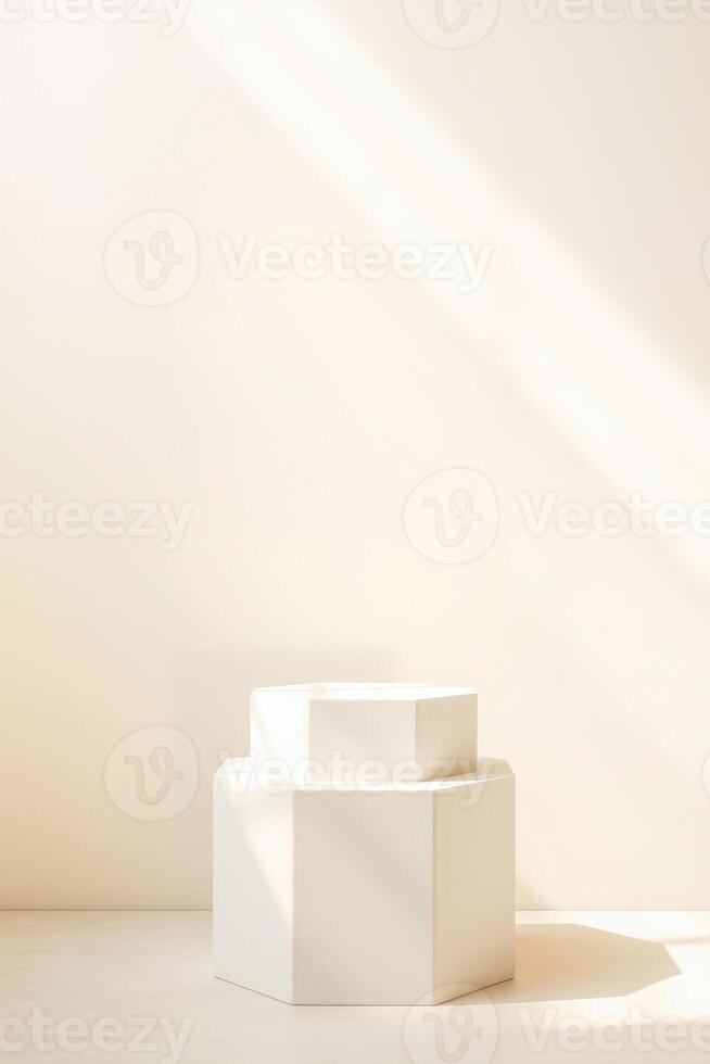 two-tiered hexagonal blocks soft sunlight photo