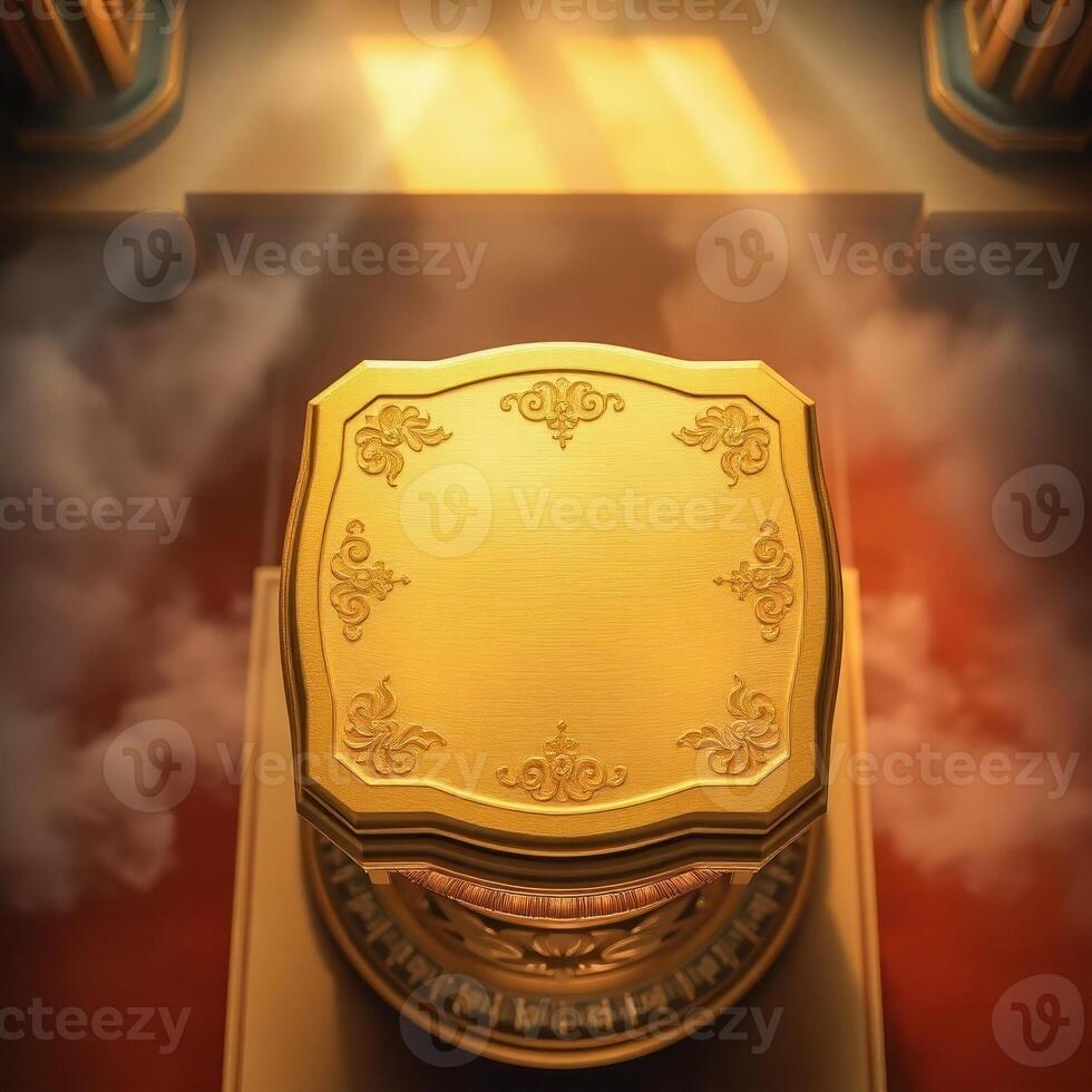 golden ornate pedestal sunlight photo
