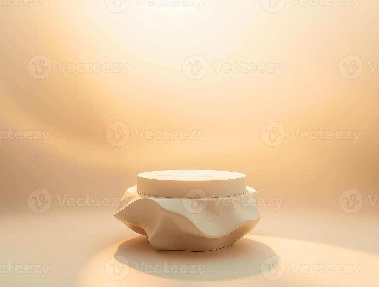 circular-top minimalist beige platform photo