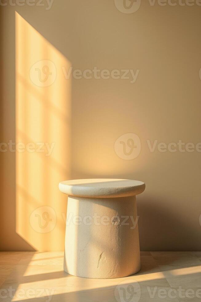 cylindrical beige pedestal sunlight photo