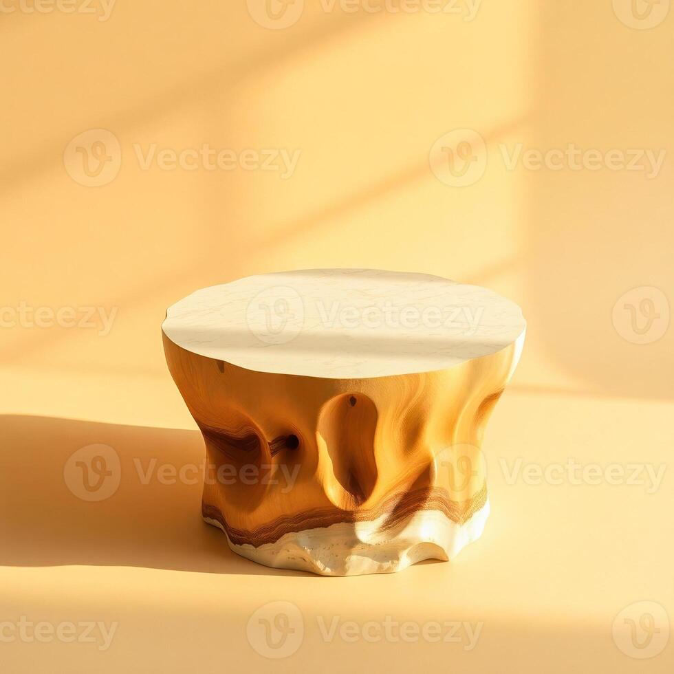 round pedestal with textured base product display photo