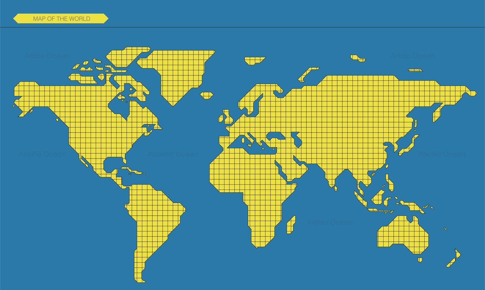 simple straight line map of the world vector