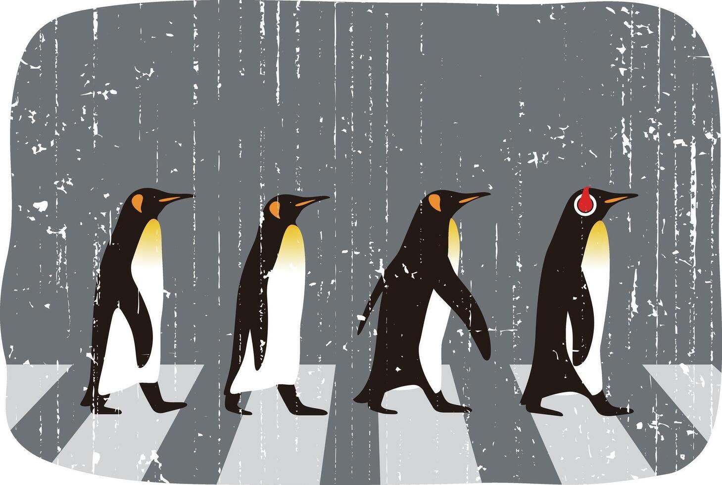King Penguin walking, Penguin seed series, illustration vector