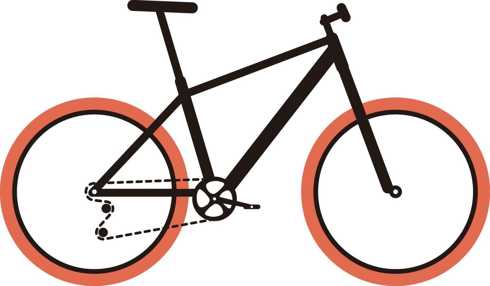 Simplified flat mountain bike design illustration vector