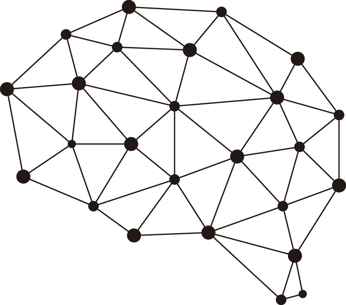 Artificial intelligence concept, Neuron and grid, illustration vector