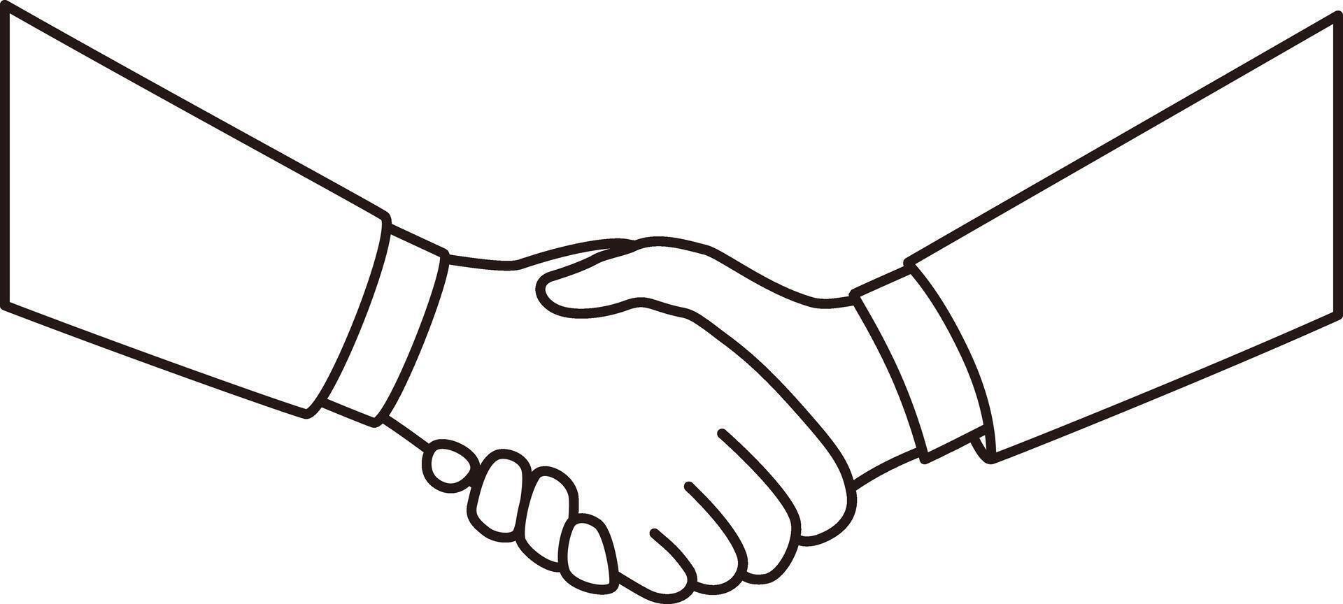 Businessmen shaking hands, white background, illustration vector