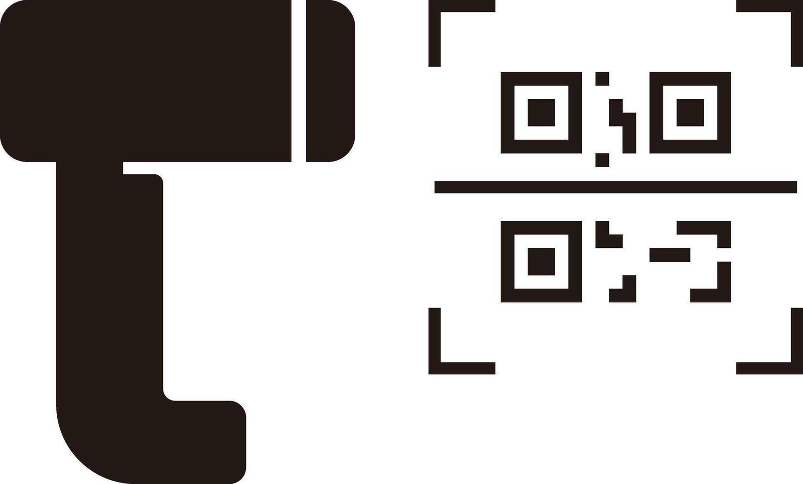 QR code scanner line icon vector