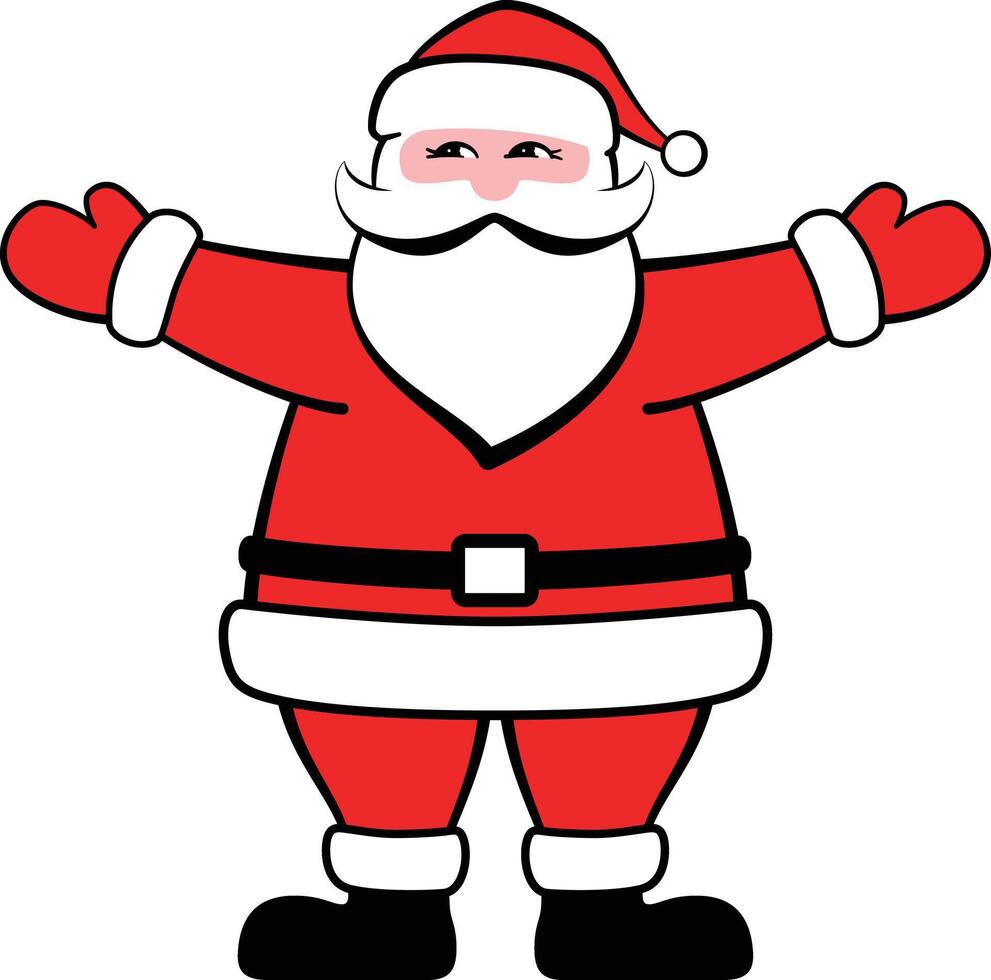 Santa Claus opens his hands, ready to give you a hug vector