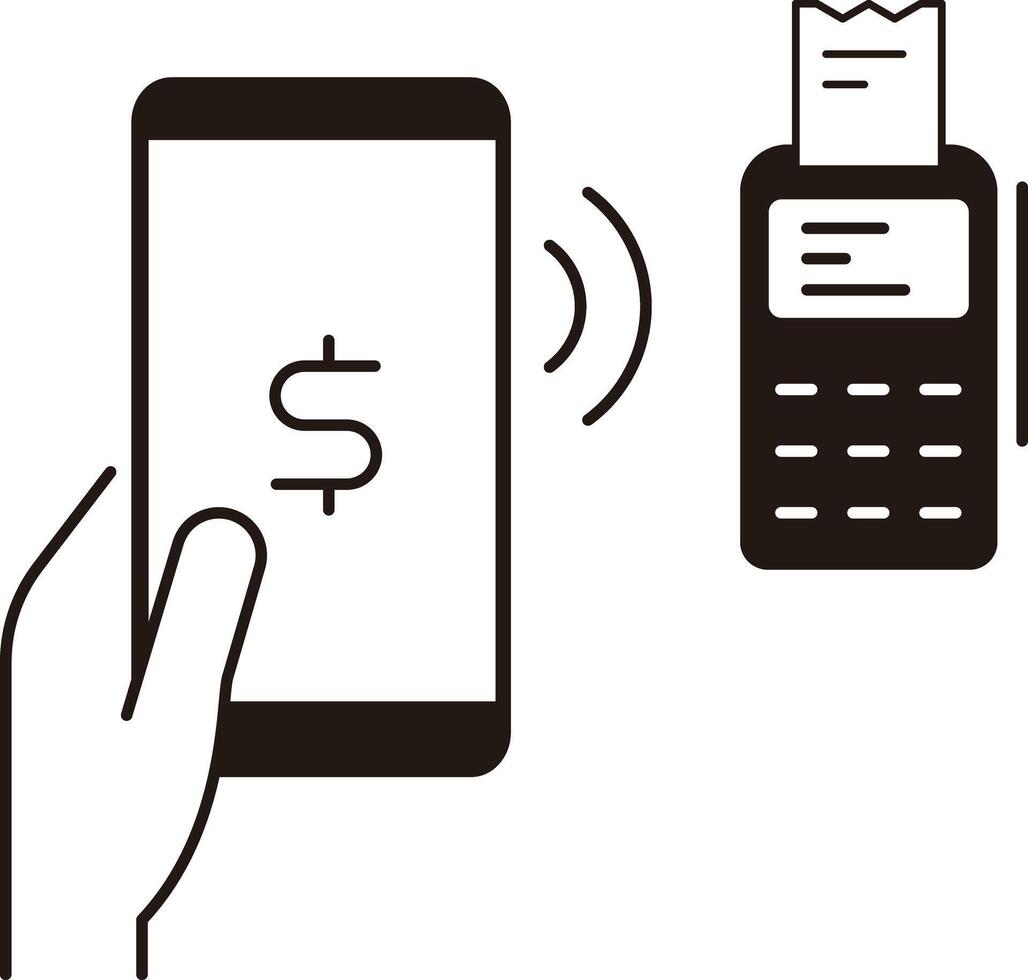 Contactless wireless payment method icon vector