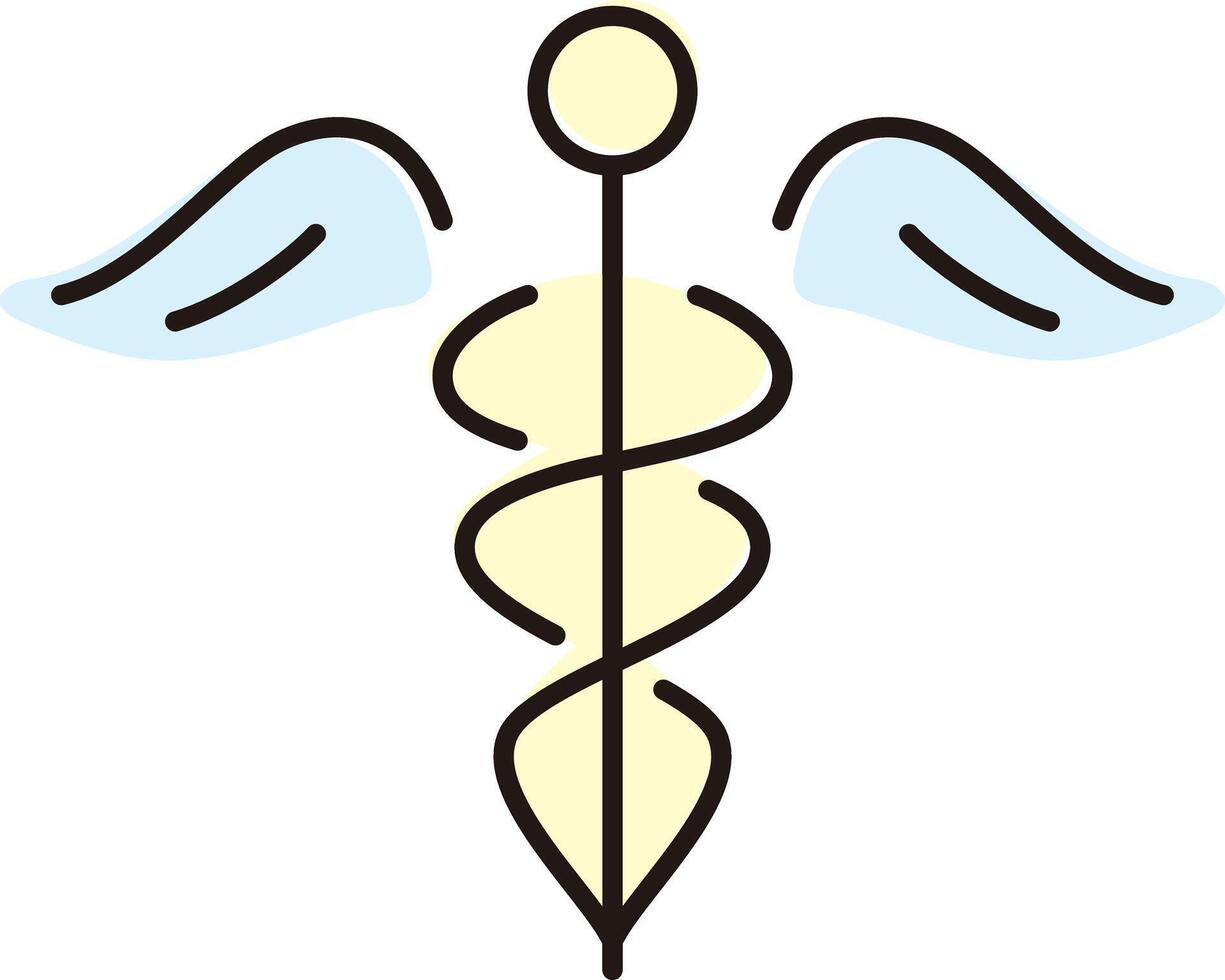 Caduceus of Hermes healthcare flat icon, vector