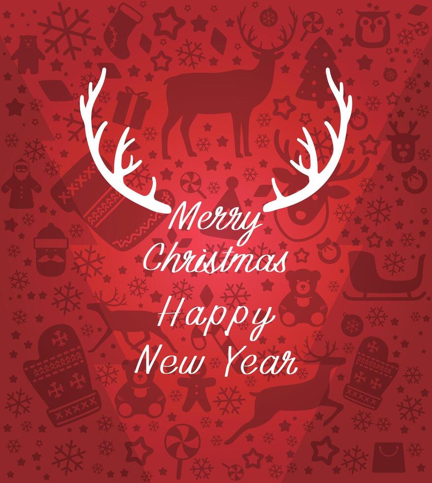 Reindeer antlers, Christmas icon set illustration vector