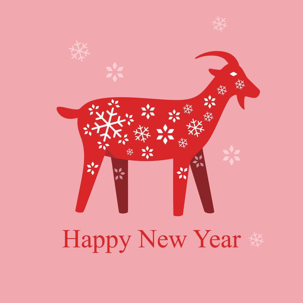 Goat Happy new year flat icon, Chinese new year vector