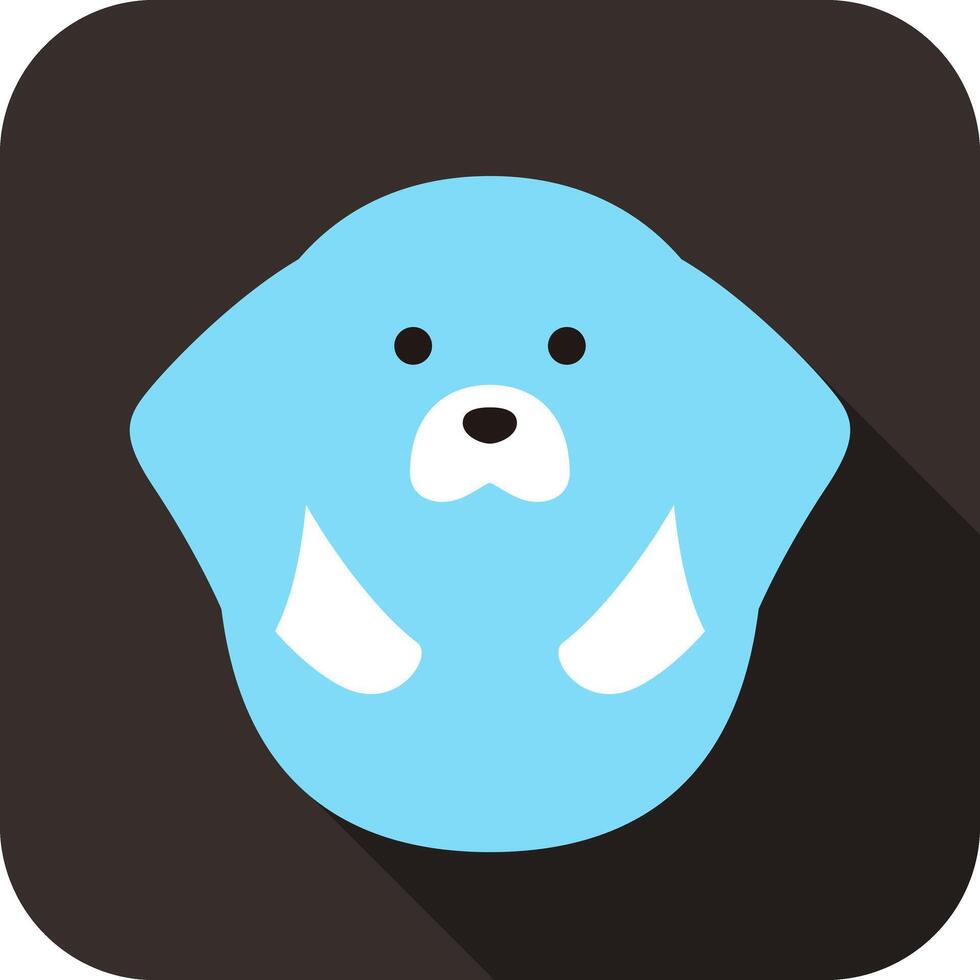 Cute dog face and body flat design, vector