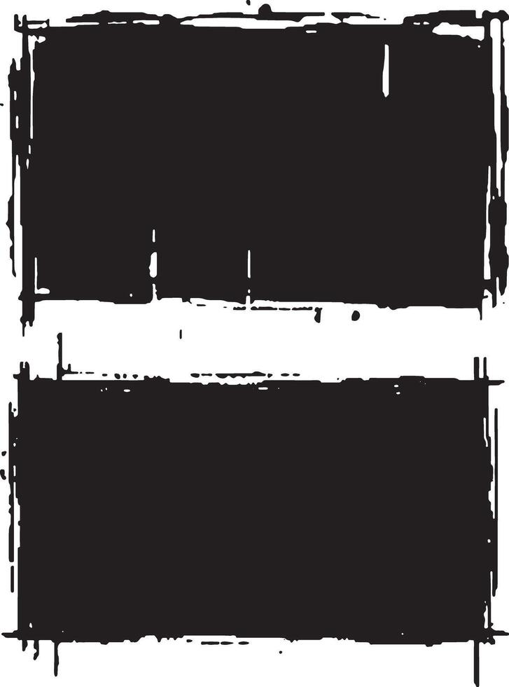 Black square. Painted grunge texture. Brush, smear, stains on white background. Design Element. vector