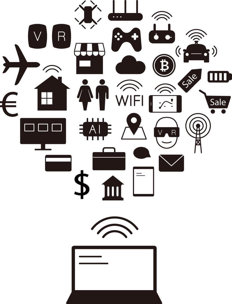 Computer connect life in your future illustration vector
