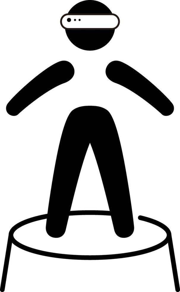 Minimal Metaverse icon Design. Person Enjoying an Experiences of Metaverse Virtual World vector
