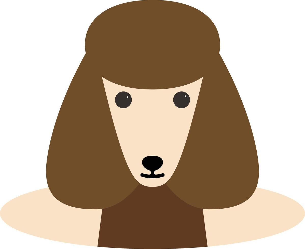 Poodle come out of the hole, watching illustration vector