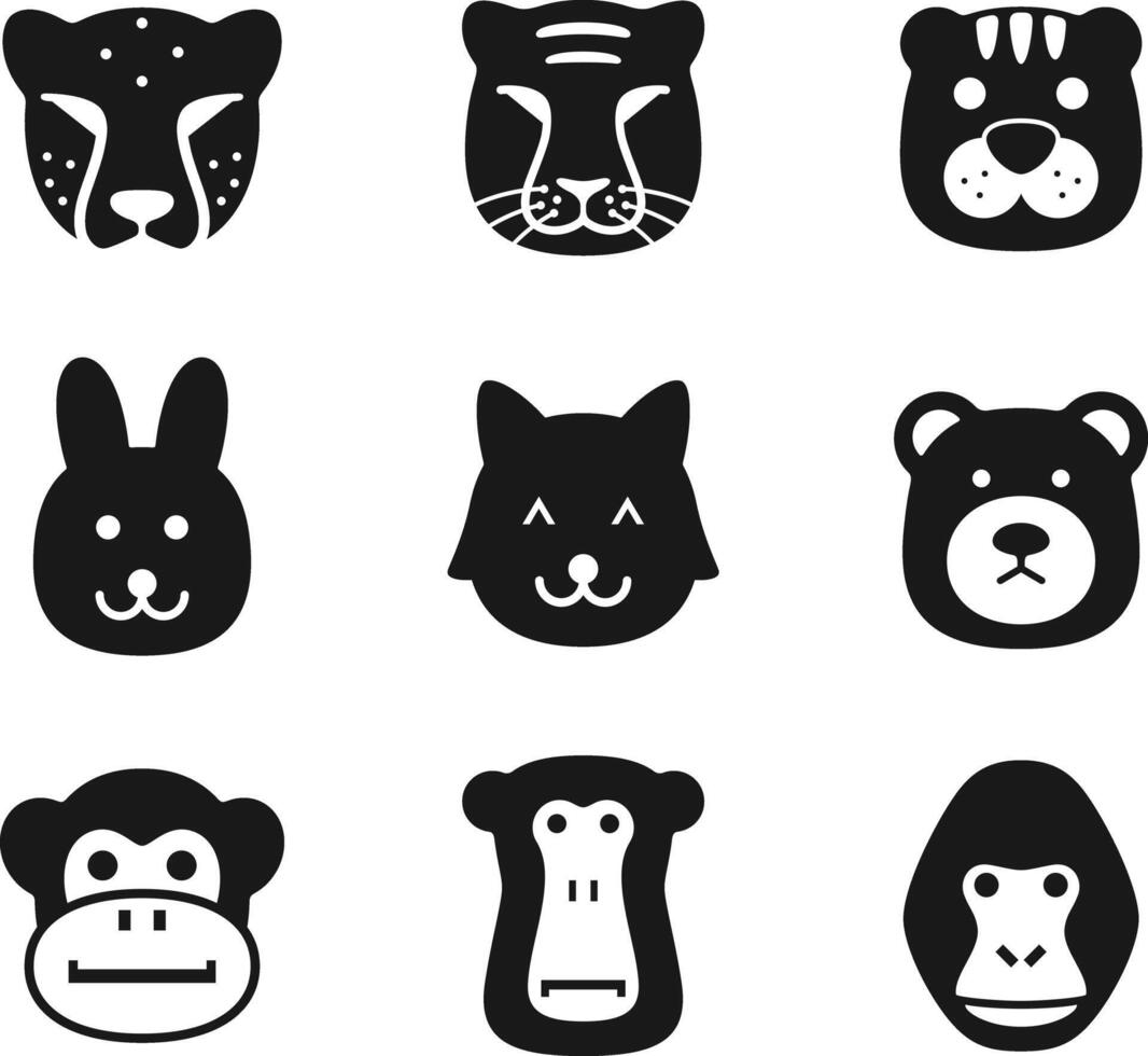 Animal face flat icon, vector