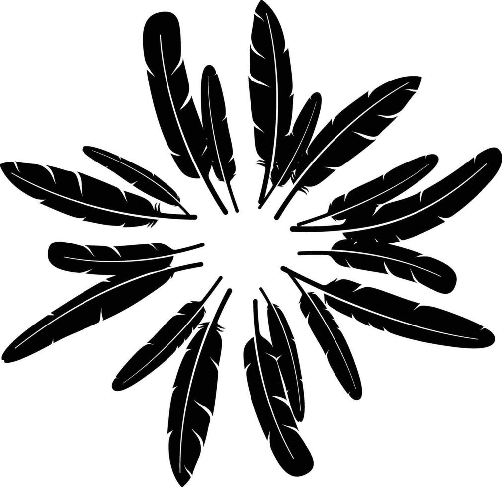 Flower made of feathers, illustration vector