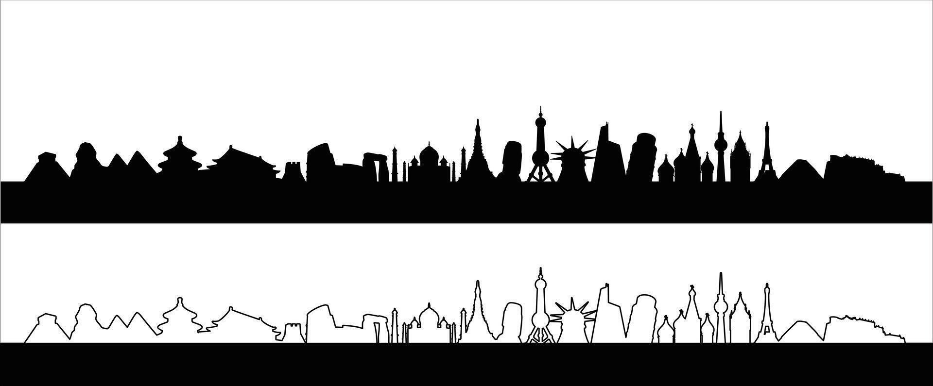 Famous place. famous Landmark icons of the world vector