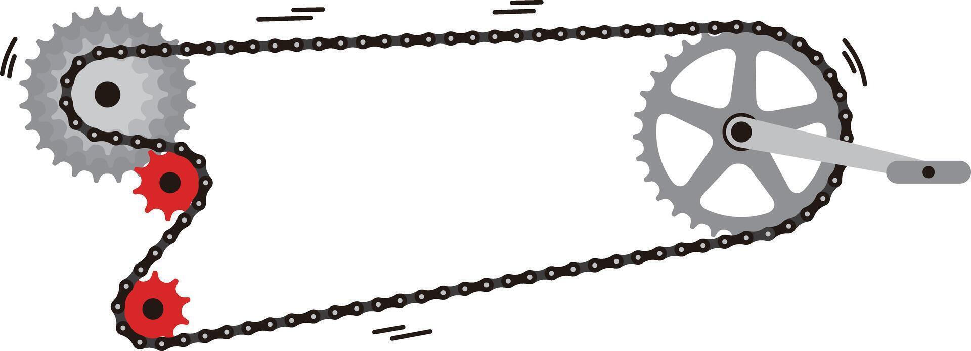 Simple bike Chain with cogwheels. illustration vector