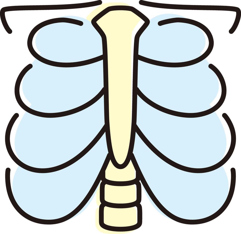 Human organ rib cage flat icon, illustration vector