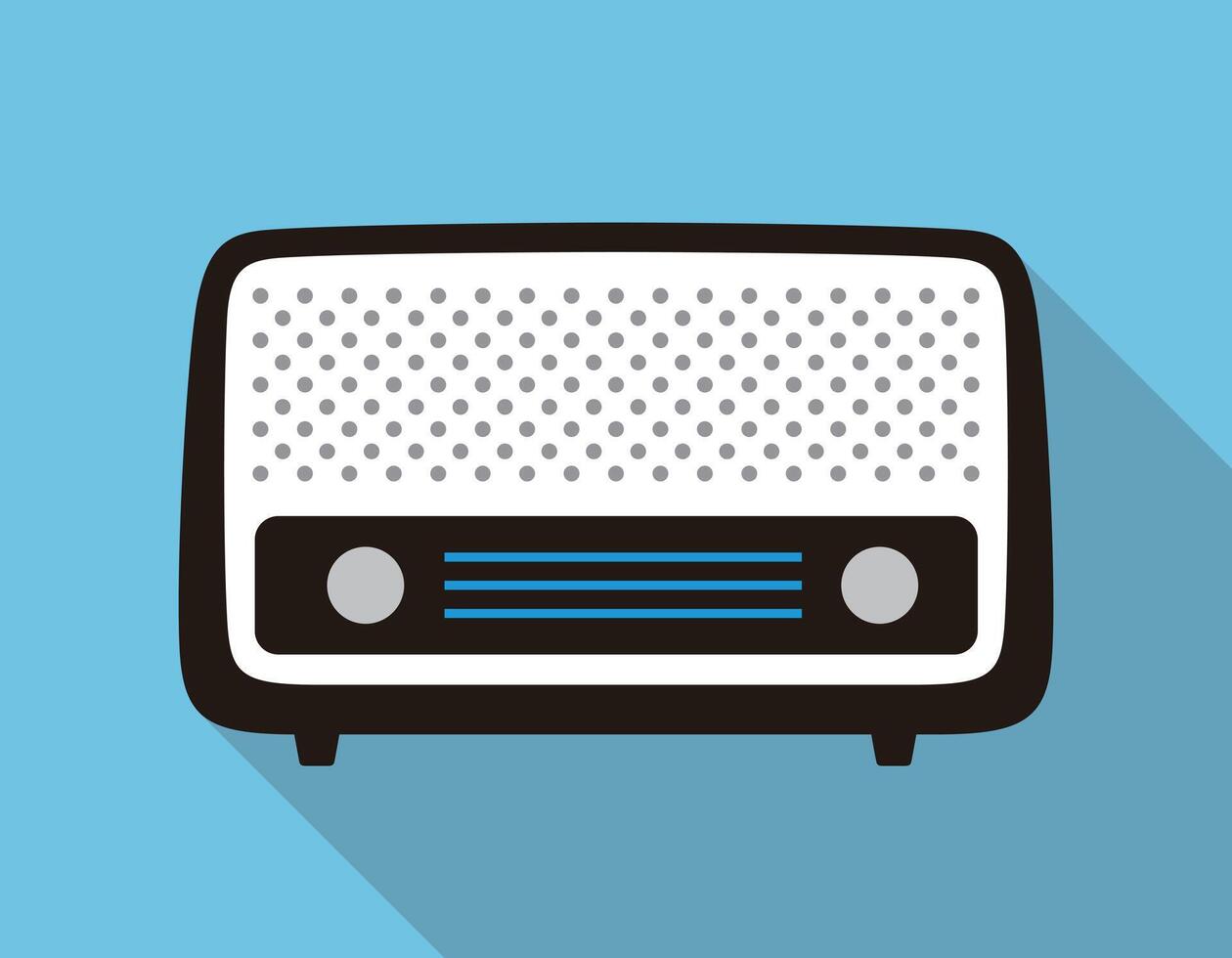 Old radio flat fashion icon design illustration vector